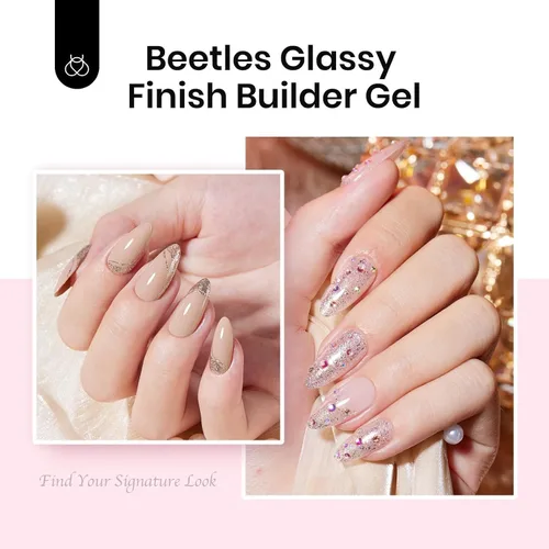 Vista 16 de Beetles Kit de Gel Duro para Uñas Clásico Neutro 3 Colores 9 en 1 Extensión de Uñas Esculpido de Alta Dureza para Profesionales de Salón Gel
