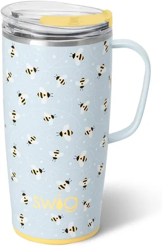 Vista 19 de Swig Life Taza de Viaje de 18 oz, Vaso Aislante con Asa y Tapa, Taza de Café de Viaje, Compatible con Portavasos, Acero Inoxidable, Vaso de 18 oz