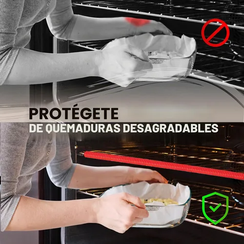 Vista 2 de Protección para estantes de horno de silicona - Protector de estante resistente al calor para estufa, protector lateral de calor para la parrilla
