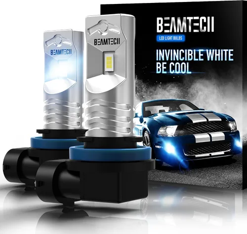 Vista 10 de BEAMTECH Bombilla LED antiniebla H1, tamaño mini 1:1, 16 chips mejorados, extremadamente brillante, 2800 lúmenes, 6500 K, xenón blanco