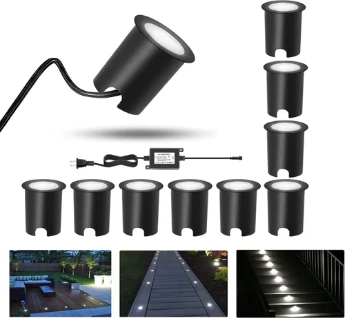 Vista 12 de RNEHON - Luz LED empotrable de color blanco cálido, luces de bajo voltaje de 12 V con carcasa protectora, Φ1.18 luces de paisaje al aire libre