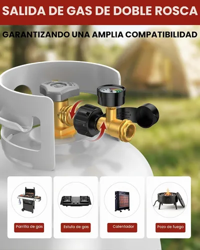 Vista 7 de GasXpert Indicador de nivel de tanque de propano, medidor de parrilla de gas para tanque de propano de 5 a 40 libras, escala mejorada de 3