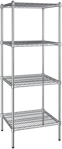 Vista 68 de Kit de 4 estantes de epoxi verde NSF de 21 x 72 pulgadas con postes de 86 pulgadas, estantería de almacenamiento resistente, kit de estantería