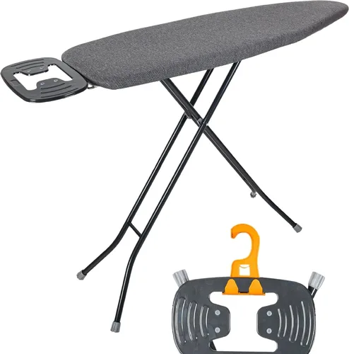 Vista 15 de Tabla de planchar, tabla de planchar compacta y ahorradora de espacio con cubierta extra gruesa de 3 capas, altura ajustable, fácil almacenamiento