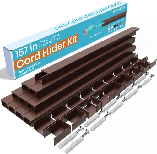 Vista 13 de Cubiertas de Cable Beige Ocultadores de Cables - Ocultador de Cables de 157 pulgadas para TV Montada en Pared, Cubierta de Cable de Pared Ocultador