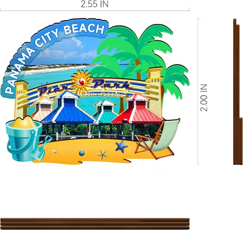 Vista 3 de Imán de madera 3D para nevera, diseño de la ciudad de Panamá, Estados Unidos, Panamá, playa, recuerdos coleccionables, decoraciones hechas a mano, 2
