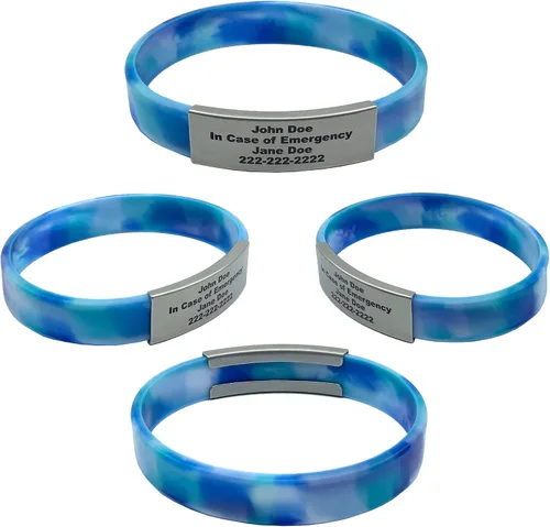 Vista 43 de Pulsera de identificación médica personalizada - Pulsera de seguridad para personas mayores grabada personalizada - Alerta de Alzheimer