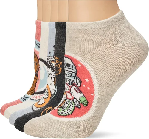 Vista 7 de STAR WARS Women's Classic 5 Pack No Show Ankle Socks Surtido Azul Multi