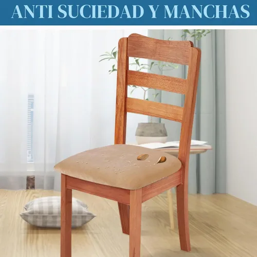 Vista 3 de Smiry - Fundas de asiento de terciopelo para silla de comedor, juego de 2, ajuste elástico, extraíbles y lavables, fundas protectoras de cojín