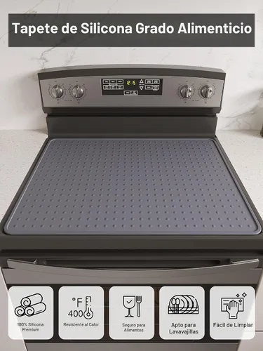 Vista 3 de XiFEO Cubierta superior de silicona para estufa eléctrica, protector superior de estufa de vidrio, cubierta superior plana, doble como tapete