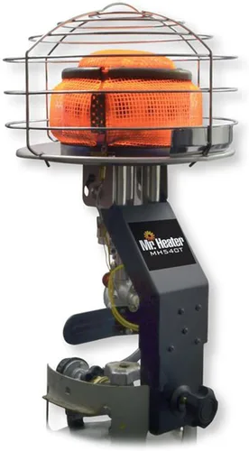 Vista 2 de Mr. Heater Paquete de Calentador de Propano Tank Top de 45,000 BTU 540° con Calentador de Propano Little Buddy de 3,800 BTU Seguro para Interiores