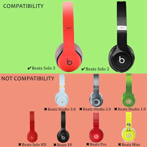 Vista 2 de Funda de Repuesto para Almohadillas de Oído, Almohadillas Compatibles con Auriculares Solo 2.0 3.0 de Dr. DRE 1 Par (Azul)