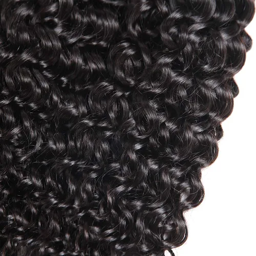 Vista 7 de Cabello humano rizado, brasileño 100% virgen, sin procesar, mechones con broche frontal, extensiones de pelo/extensión de cola de caballo, paquete