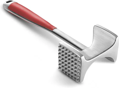 Vista 8 de KITEXPERT Martillo ablandador de carne con mango de agarre cómodo, mazo de doble cara para cocina, resistente para ablandar bistec, carne de res