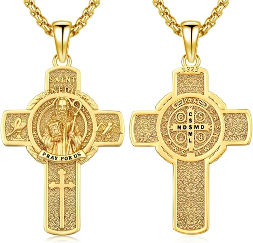 Vista 148 de 925 Sterling Silver Patron Saint Amulet Necklace for Men Women plateado