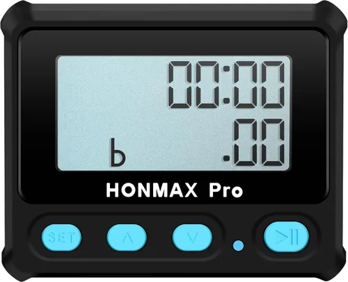 Vista 8 de Temporizador de intervalo profesional 8100 y cronómetro, luz de fondo, carga USB-C, reloj, negro