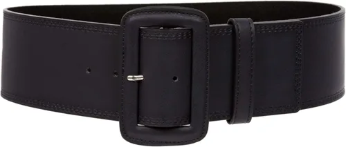 Vista 12 de Cinturón de cuero rectangular de punto de moda de cintura alta de 3 pulgadas de ancho para Negro