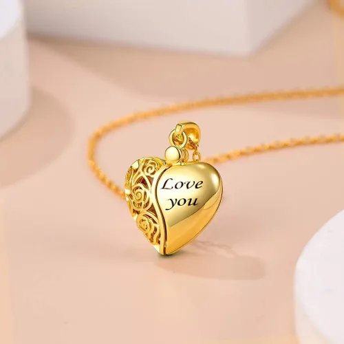 Vista 7 de Custom4U Collar de medallón personalizado para mujer, collar de medallón de corazón de plata que sostiene la imagen, cadena conmemorativa de 16 a 22