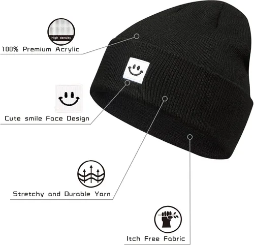 Vista 6 de Paladoo Gorro de punto para hombre y mujer, paquete de 2