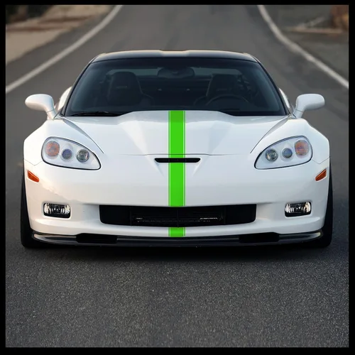 Vista 6 de Racing Stripes - Calcomanía de vinilo para automóvil, camión, JDM Import Euro, negro, rojo, blanco, plateado, rosa, verde lima