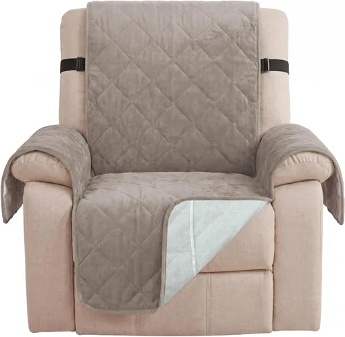 Vista 27 de H.VERSAILTEX Funda reversible para silla, protector de muebles antideslizante, resistente al agua, con correas elásticas de 2 pulgadas