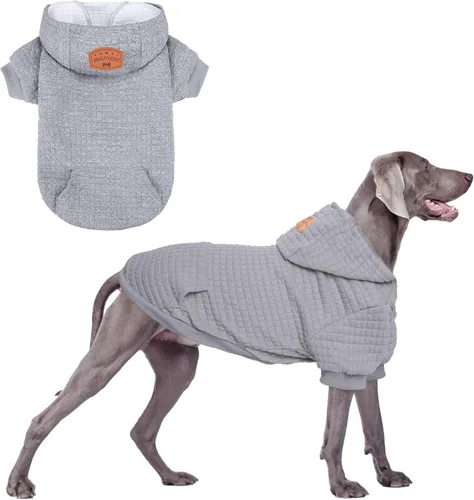 Vista 31 de BEAUTYZOO - Sudadera con capucha para perros con agujero para correa y bolsillo, suéteres para perros pequeños, medianos y grandes, niños y niñas