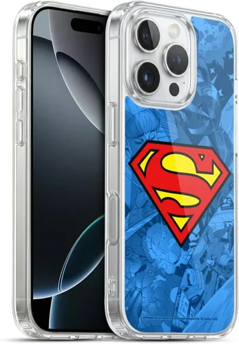 Vista 115 de Head Case Designs Funda de gel con licencia oficial de Superman DC Comics Collage Comicbook Art [protección de grado militar] compatible con Apple