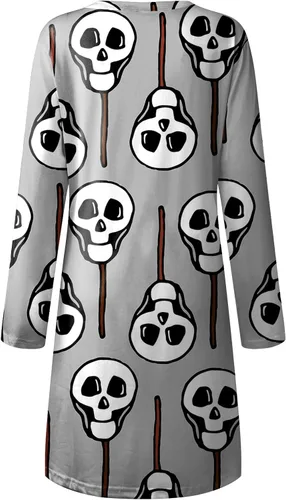 Vista 4 de UODSVP Vestido gótico vintage con panel de estampado a cuadros para mujer disfraz de manga larga suelto
