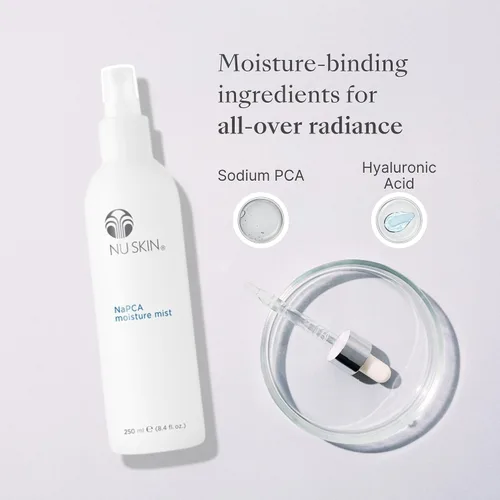 Vista 5 de Nu Skin NaPCA Moisture Mist Hidratante revitalizante y niebla refrescante con ácido hialurónico Spray hidratante para cara, cuerpo y cabello