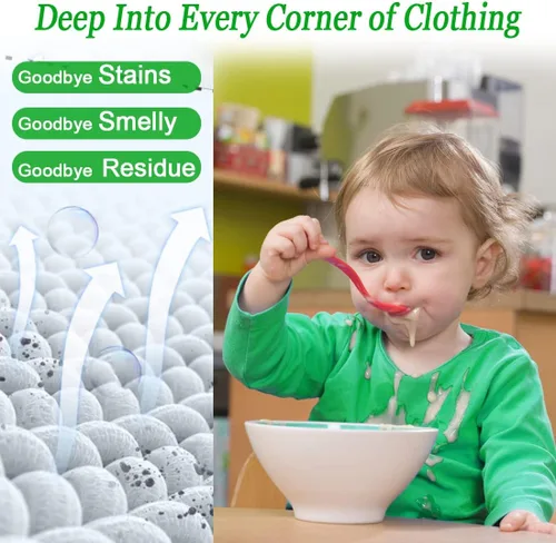 Vista 4 de Poesie Juego de 640 hojas de detergente para ropa sucia, sin plástico, biodegradable, sin residuos, sin fragancia