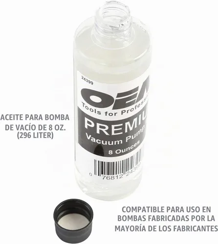 Vista 4 de OEMTOOLS 24399 - Aceite de bomba de vacío, 8 onzas, hidrotratado, accesorio de herramienta de cambio de aceite al vacío de 8 onzas, ampliamente