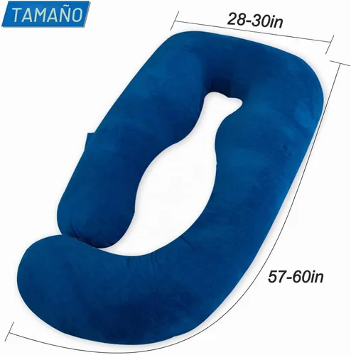 Vista 3 de Almohadas de embarazo de 60 pulgadas para dormir, almohada corporal extra grande en forma de U, almohada de embarazo, almohada de maternidad