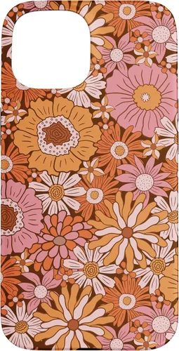 Vista 6 de Retro Flowers Meadow Floral Groovy 60s Pink Orange Brown Case for iPhone 17