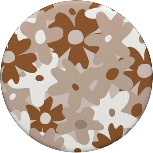 Vista 3 de PopSockets intercambiables PopSockets PopGrip con diseño retro y bohemio, diseño de flores beige