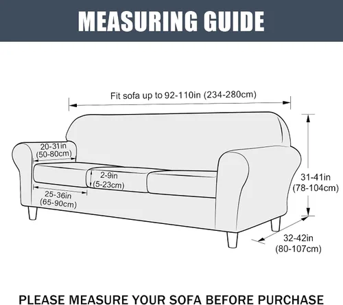 Vista 6 de CONRUSER Funda elástica para sofá de 4 piezas, terciopelo suave de gran tamaño para sofá de 3 cojines, protector grueso de muebles para mascotas