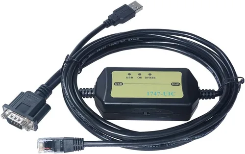 Vista 3 de Cable de programación del PLC compatible con AB 1747 UIC, USB al convertidor de interfaz DH485 RS485 RS232