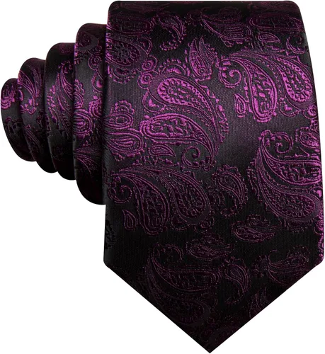 Vista 107 de Barry.Wang - Juego de corbata de seda para hombre, diseño de cachemira, pañuelo y gemelos de bolsillo