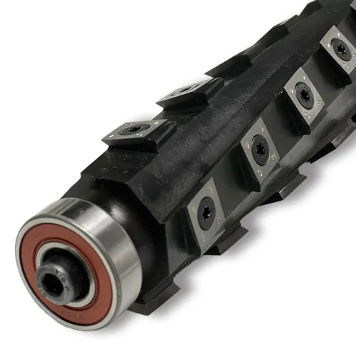 Vista 4 de Cabezal de corte helicoidal para cepilladora Dewalt Dw735/Dw735x con 4 filas de insertos de carburo, incluye tornillos y cuchillas de repuesto