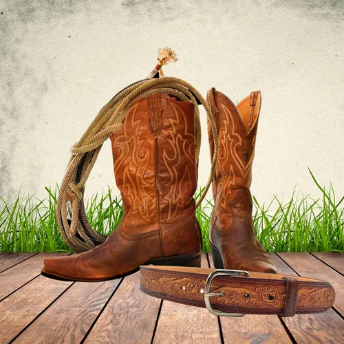 Vista 6 de Needzo Trail Rider - Cinturón de cuero decorativo, diseños intrincados tallados, ropa de vaquero occidental para hombres y mujeres, cinturones