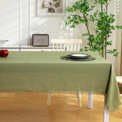 Vista 9 de Midsummer Breeze Mantel cuadrado de algodón rústico, mantel de arpillera con flecos para Halloween, Acción de Gracias, Navidad, cocina, comedor