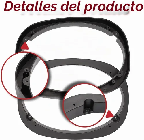 Vista 3 de Paquete de 2 anillos espaciadores de altavoz 6X9 Soporte de montaje