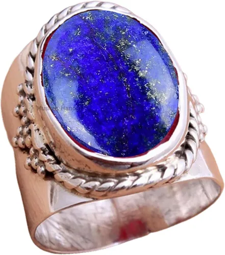Vista 8 de Anillo de plata de ley 925 con piedras preciosas ovaladas auténticas, hecho a mano, hermoso regalo de Navidad para ella