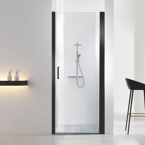 Vista 10 de Puerta de ducha de baño, puerta de ducha de vidrio templado sin marco, panel de ducha de 28" de ancho x 72" de alto, puerta de ducha batiente simple
