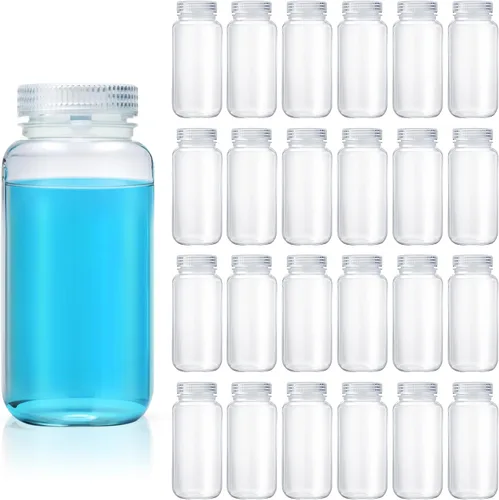 Vista 17 de Tatuo 6 piezas 30 ml 1 oz botellas de reactivo de polipropileno de plástico con tapas de rosca, envases de muestra transparentes de PP con tapa