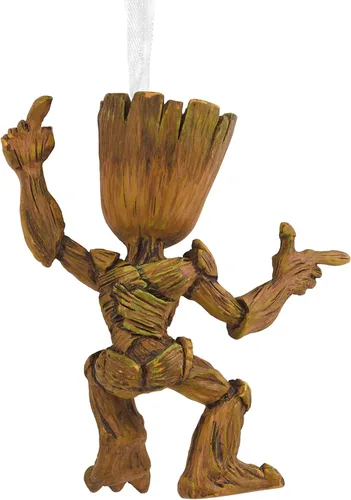 Vista 2 de Hallmark Marvel Guardianes de la Galaxia Groot Adorno de Navidad