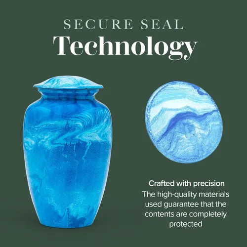 Vista 4 de Eternal Harmony Urna grande para cenizas, urna de cremación masculina y femenina para cenizas humanas con acabados elegantes, sello seguro y bolsa