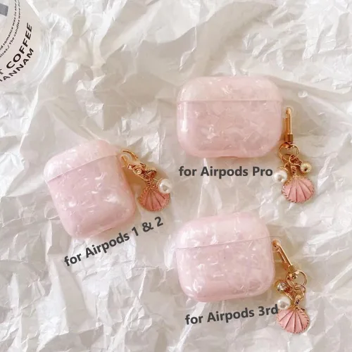 Vista 7 de Dream Luxury Airpod 3 - Funda protectora con llavero de perla para niñas, adolescentes y mujeres (rosa)