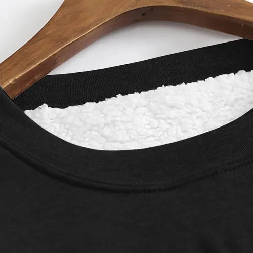 Vista 4 de Camisas cálidas con forro polar de invierno para mujer, estilo casual, color liso, raglán, manga larga, cuello redondo, camiseta térmica casual