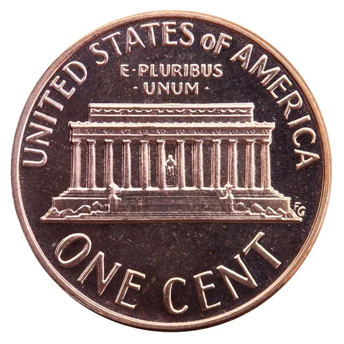 Vista 2 de 1965 Sin Marca de Ceca Conjunto Especial de Moneda Gema SMS Centavo de Lincoln Memorial Penique Acuñado por US Mint No Circulado