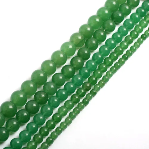 Vista 20 de JOE Foreman - Cuentas de jade de aventurina verde para hacer joyas, semipreciosas, 0.079 in, redondas, 15.0 in